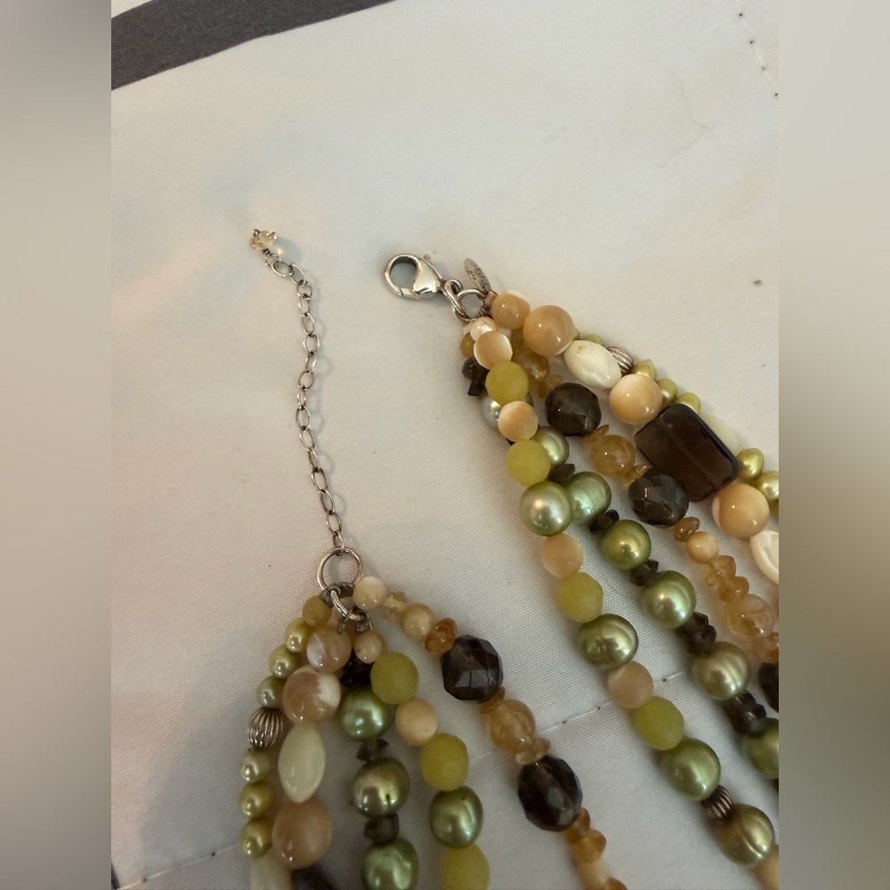 Ross-Simons Multi Stone Necklace in Brown and Green Tones - Picture 6 of 11